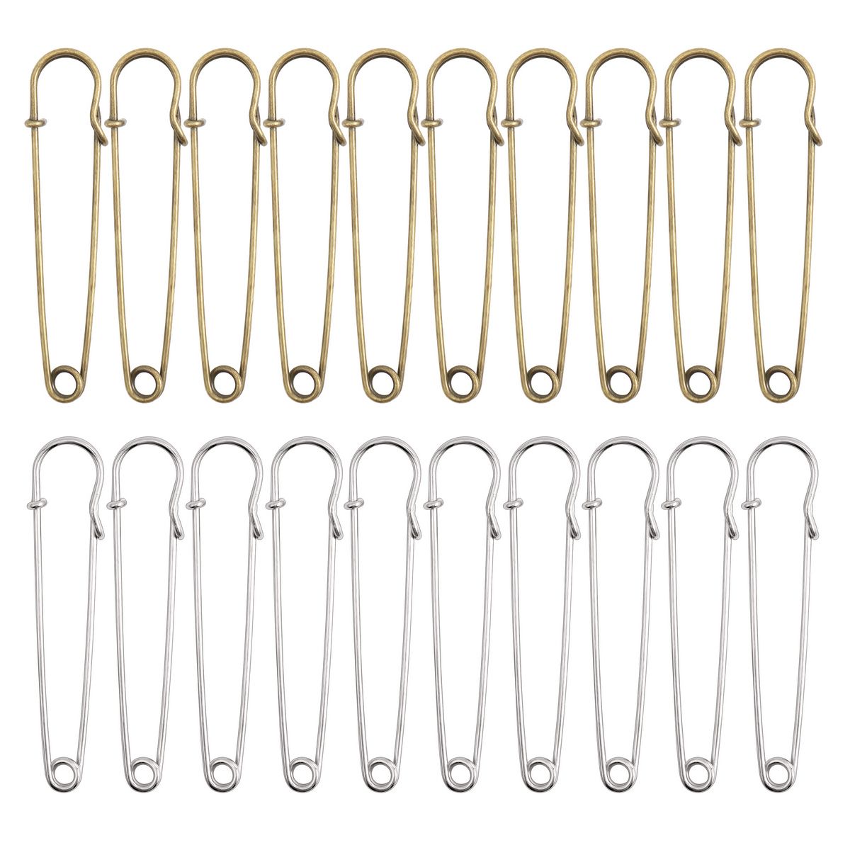 Deago 10 Pcs 3 Inch Safety Pins Large Heavy Duty Stainless Steel Safety Pins  for Blankets, Skirts, Crafts, Kilts (Bronze) 